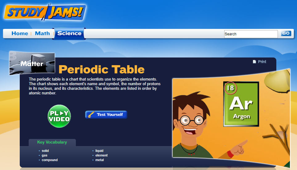 Study Jams! Periodic Table Interactive