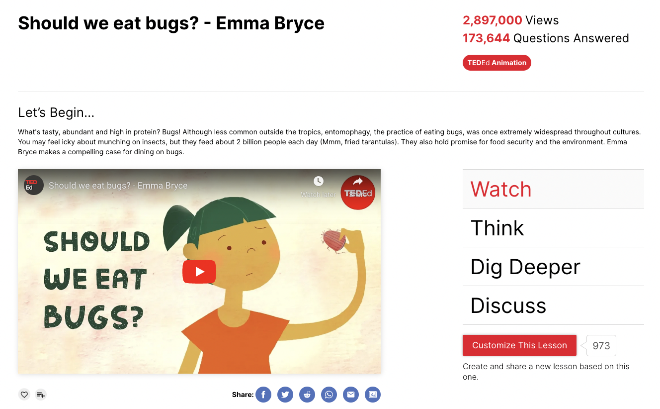 Should We Eat Bugs? Instructional Video