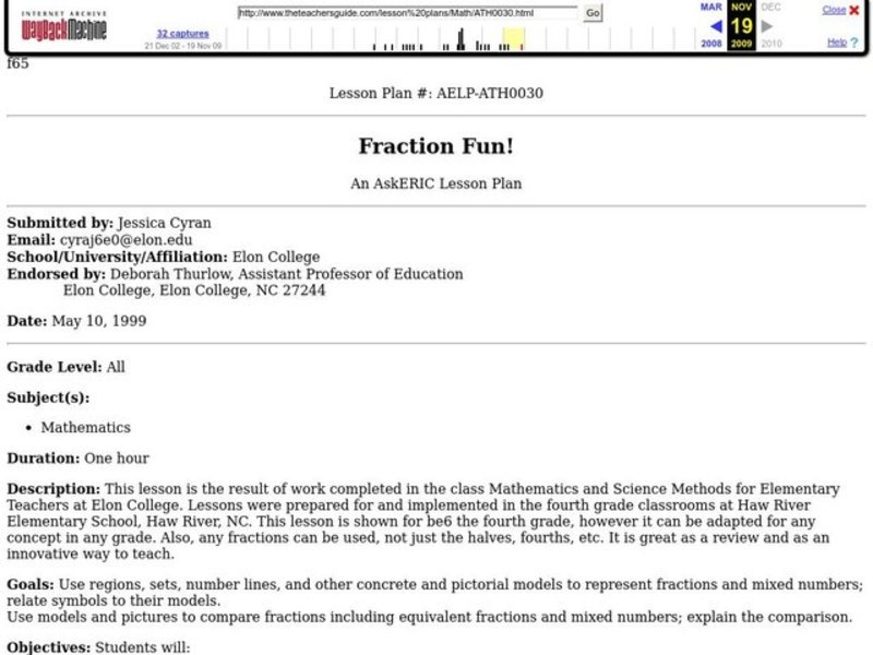 Fraction Fun! Lesson Plan