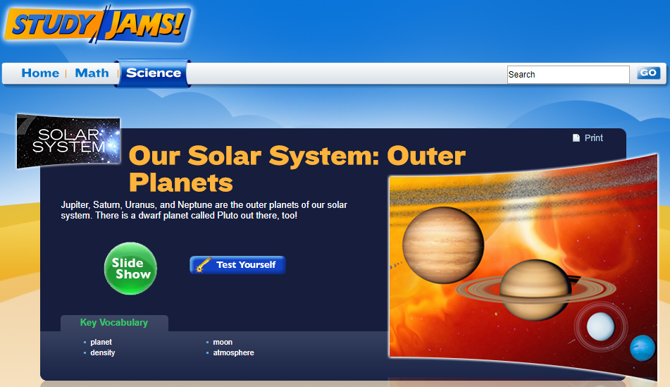 Study Jams! Our Solar System: Outer Planets Interactive