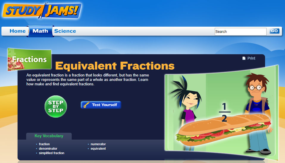 Study Jams! Equivalent Fractions Interactive