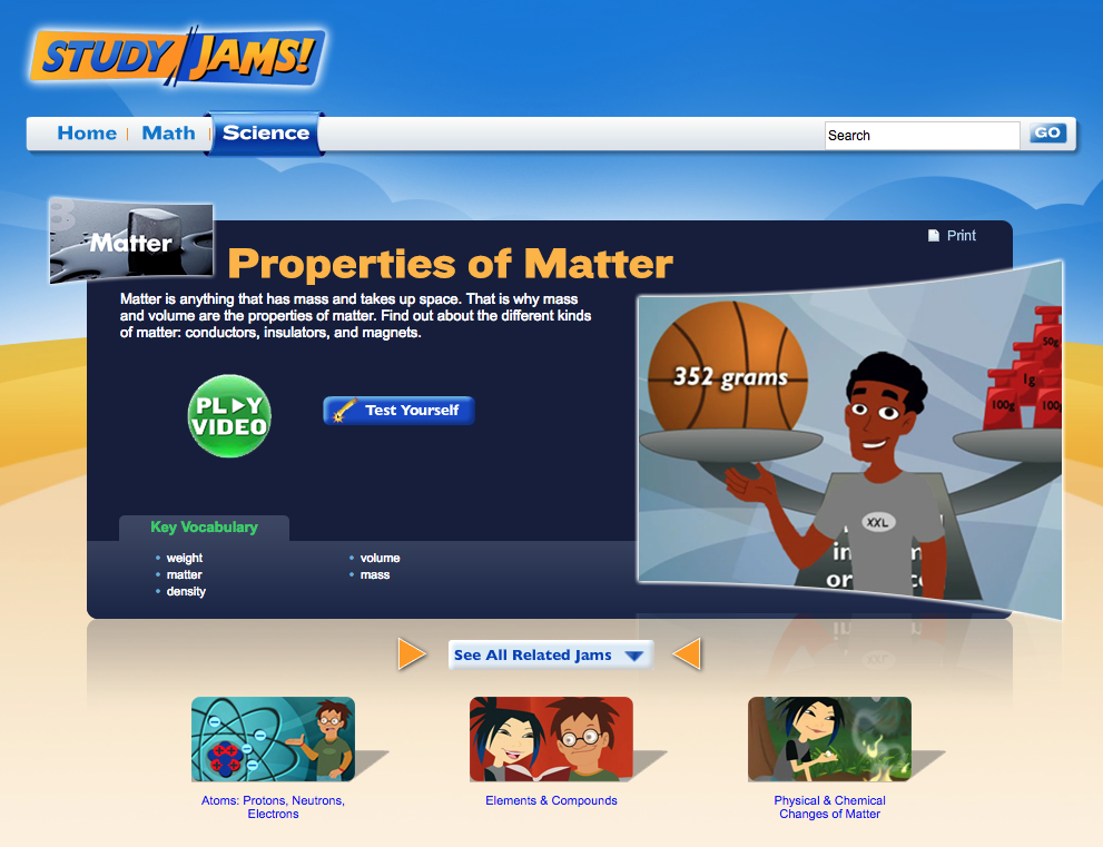 Study Jams! Properties of Matter Interactive