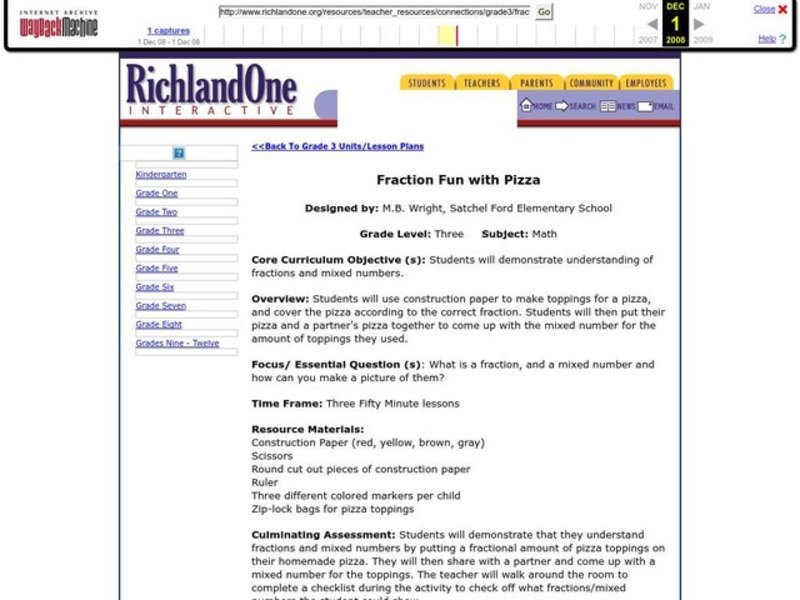 Fraction Fun with Pizza Lesson Plan