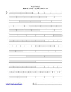 Fraction strips Worksheet