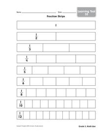 Fraction Strips Worksheet