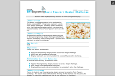 Toxic Popcorn Design Challenge Lesson Plan
