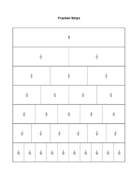 Fraction Strips Printables