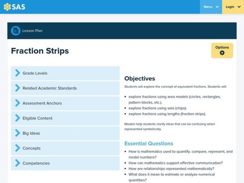 Fraction Strips Lesson Plan