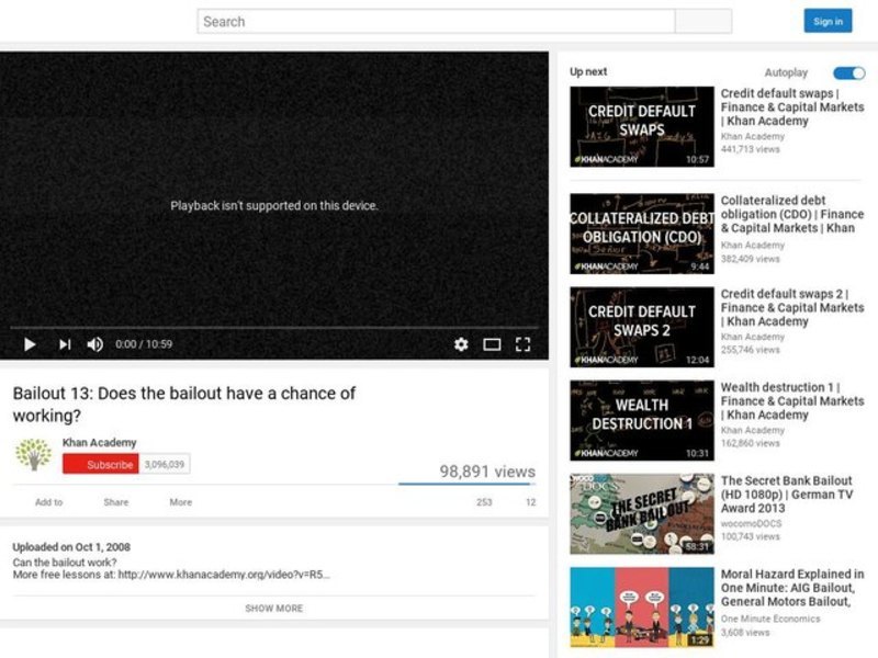 Does the Bailout Have a Chance of Working? Instructional Video