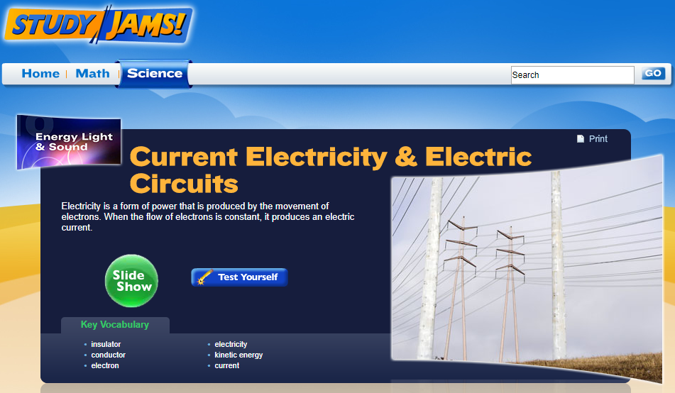 Study Jams! Current Electricity &amp; Electric Circuits Interactive