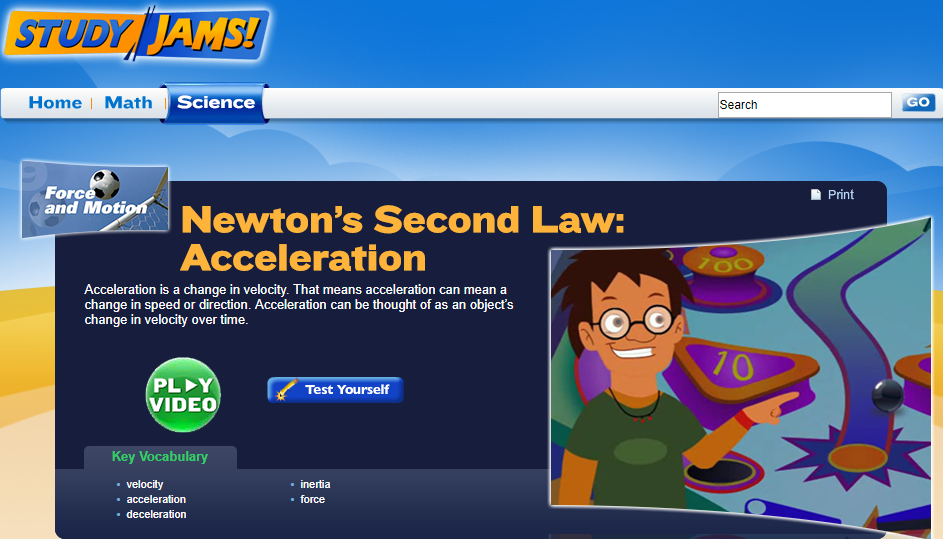 Study Jams! Newton's Second Law: Acceleration Interactive