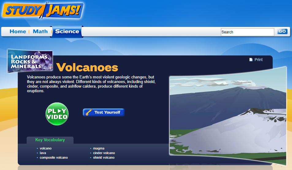 Study Jams! Volcanoes Interactive