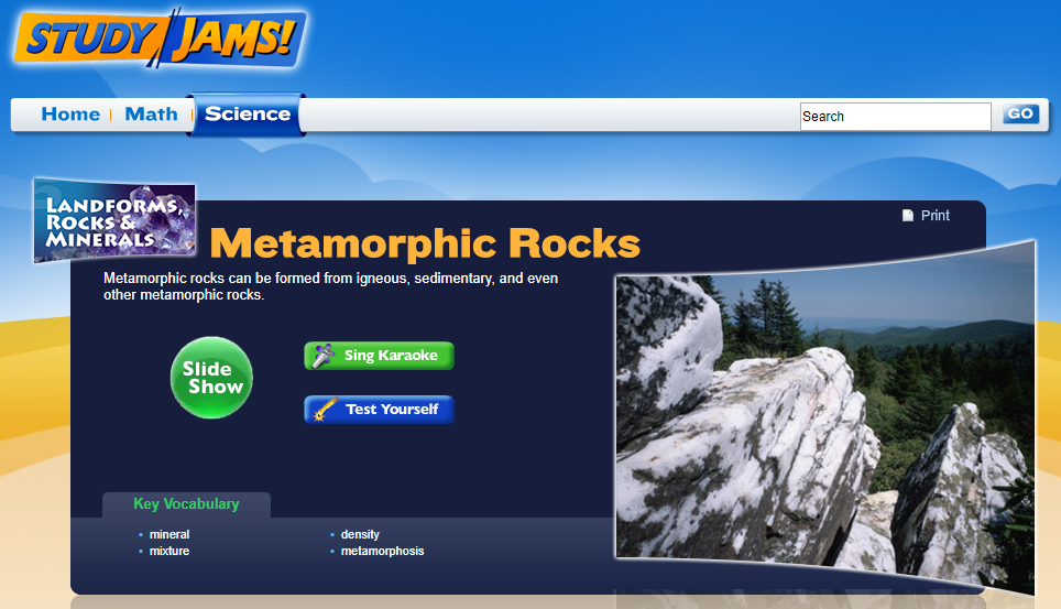 Study Jams! Metamorphic Rocks Interactive