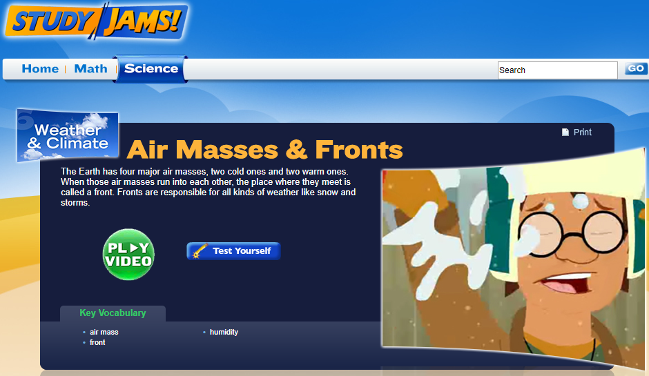 Study Jams! Air Masses &amp; Fronts Interactive