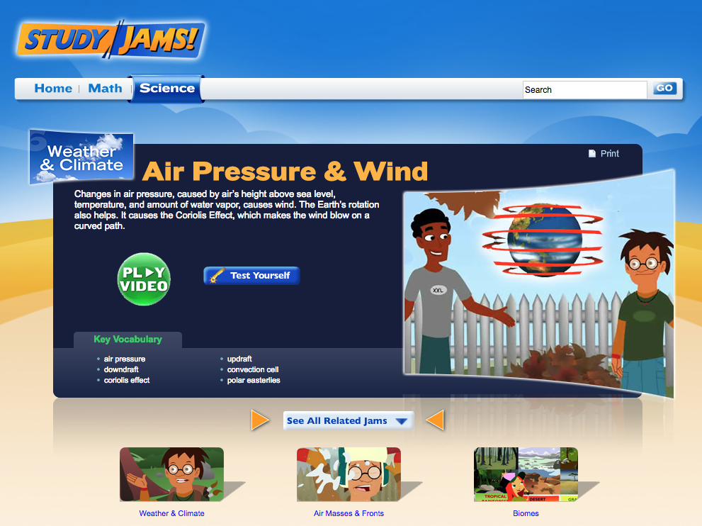 Study Jams! Air Pressure &amp; Wind Interactive