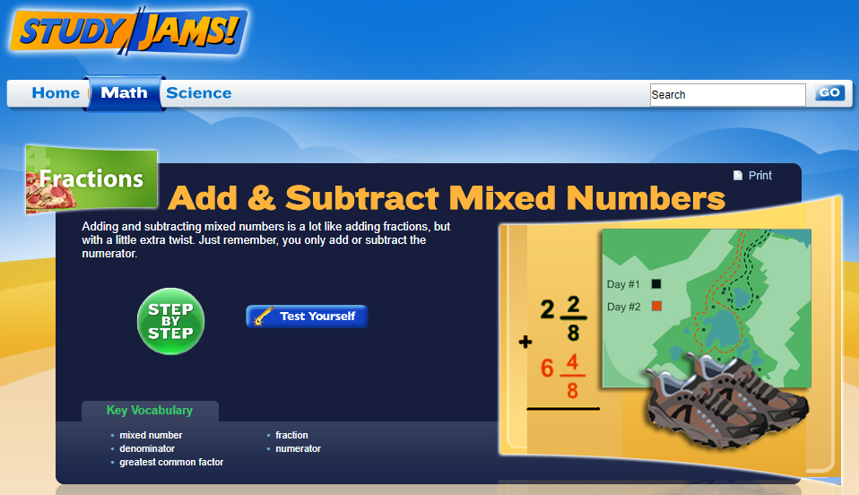 Study Jams! Add &amp; Subtract Mixed Numbers Interactive