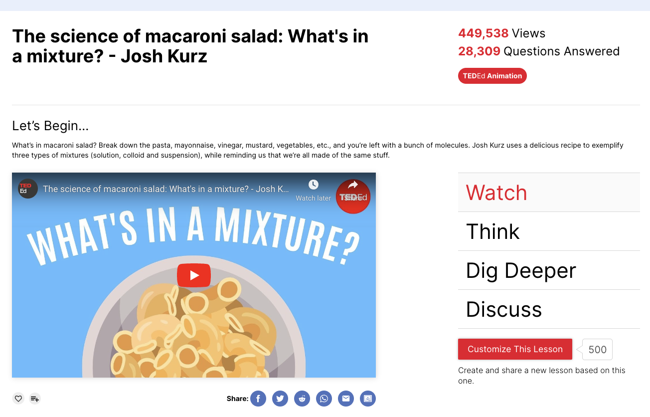 The Science of Macaroni Salad: What's in a Mixture? Instructional Video