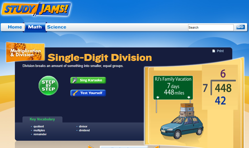 Study Jams! Single-Digit Division Interactive