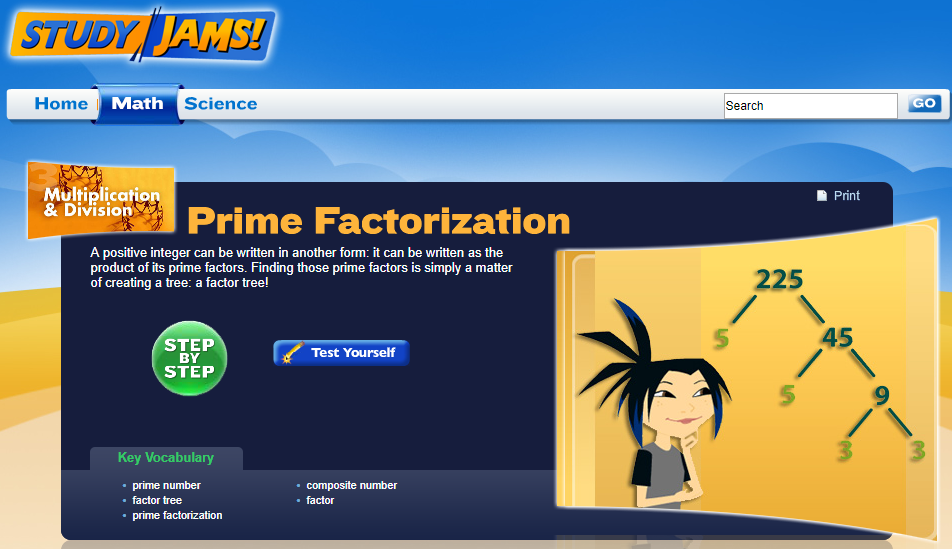 Study Jams! Prime Factorization Interactive
