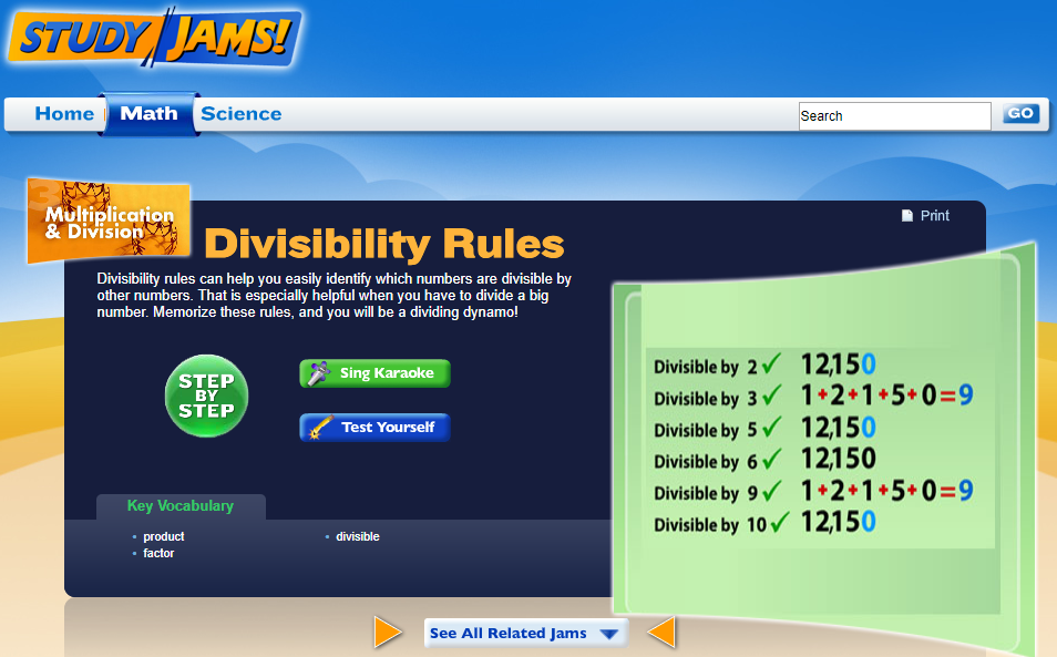 Study Jams! Divisibility Rules Interactive