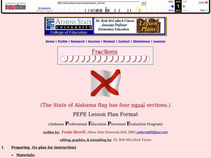 Fractions Lesson Plan