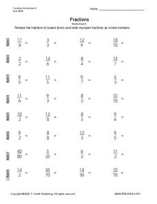 Fractions Worksheet