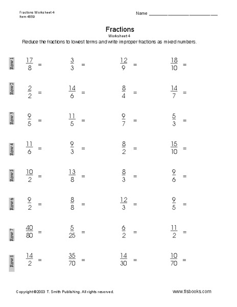Fractions Worksheet