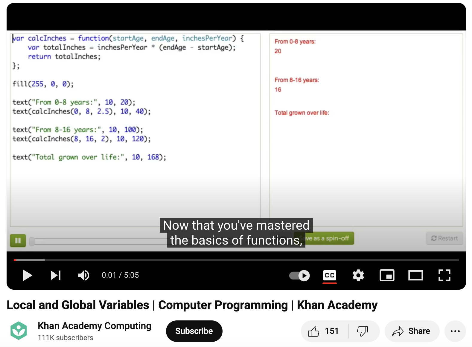 Local and Global Variables, Computer Programming Instructional Video