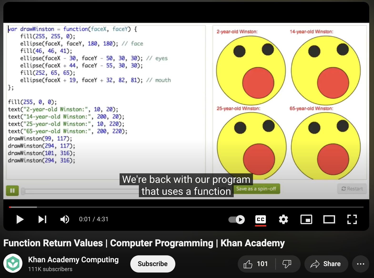 Function Return Values, Computer Programming Instructional Video