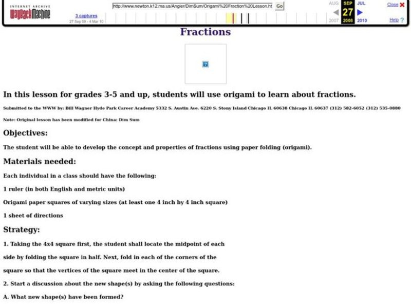 Fractions Lesson Plan