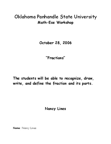 Fractions Lesson Plan