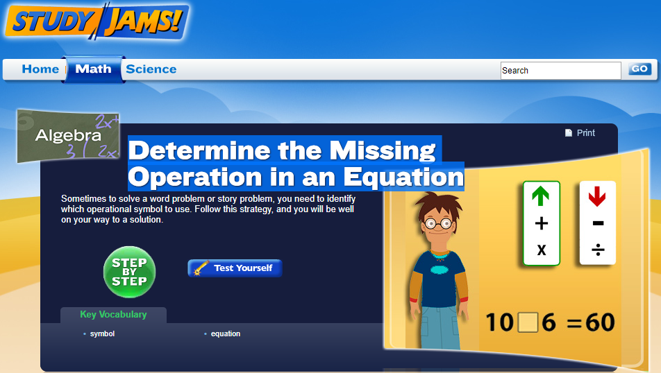 Study Jams! Determine the Missing Operation in an Equation Interactive