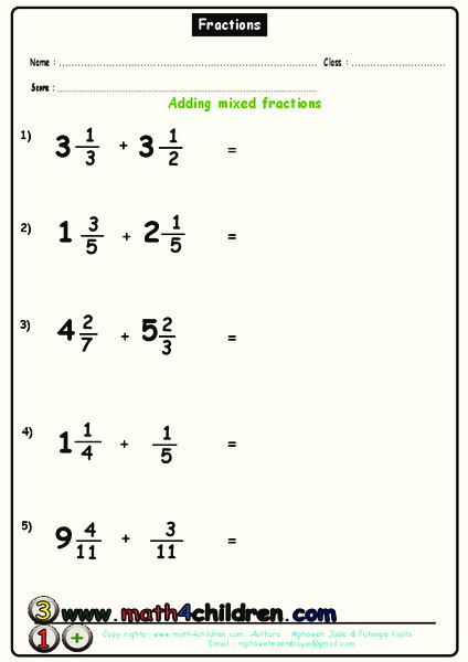 Fractions Worksheet