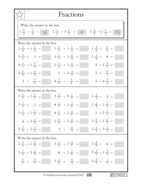 Fractions Worksheet