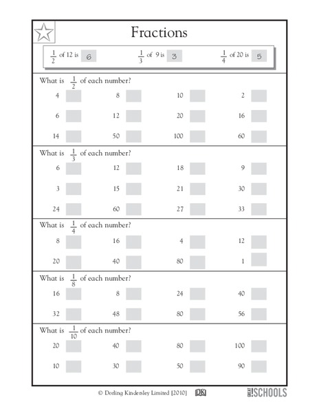 Fractions Worksheet