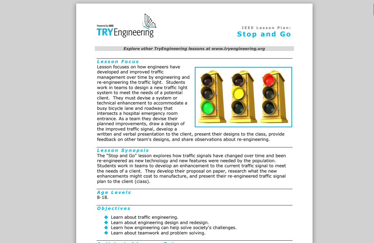 Stop and Go Lesson Plan