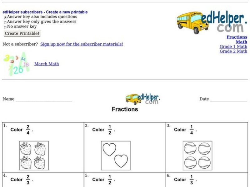 Fractions 2 Worksheet