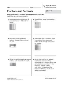 Fractions and Decimals Worksheet