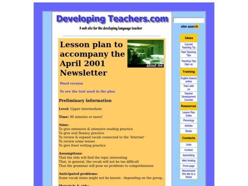 About Me Lesson Plan