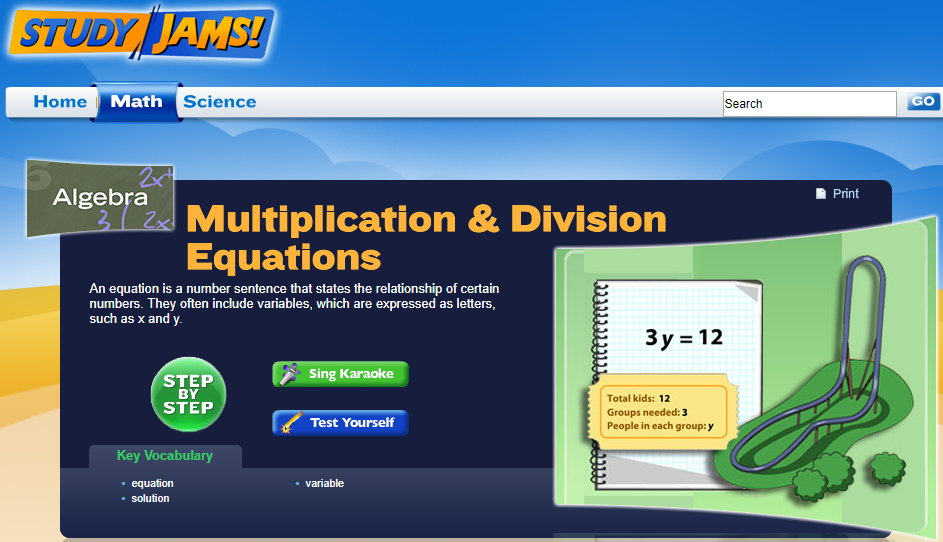 Study Jams! Multiplication &amp; Division Equations Interactive