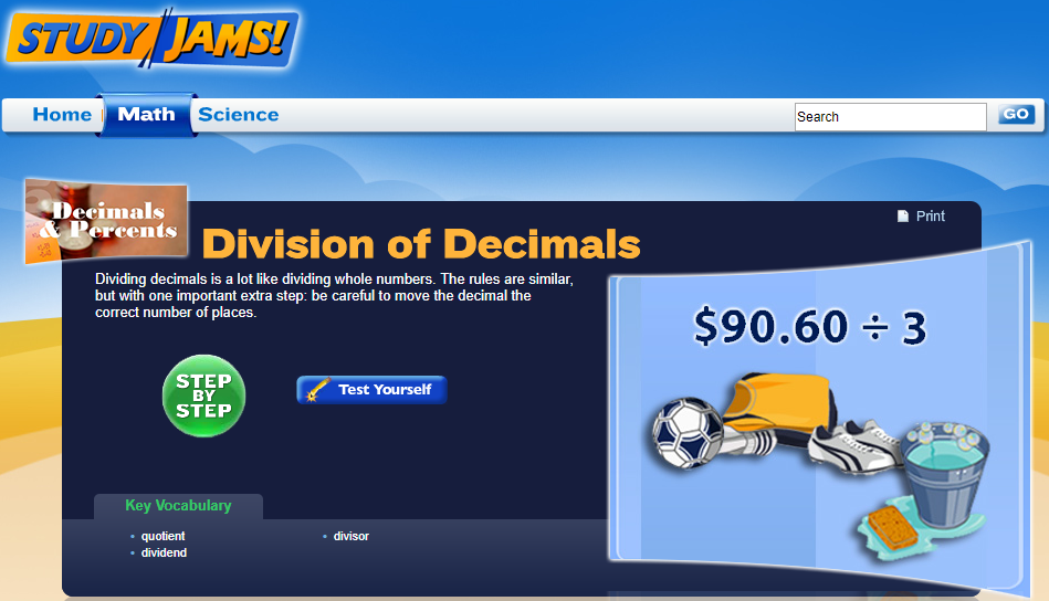 Study Jams! Division of Decimals Interactive