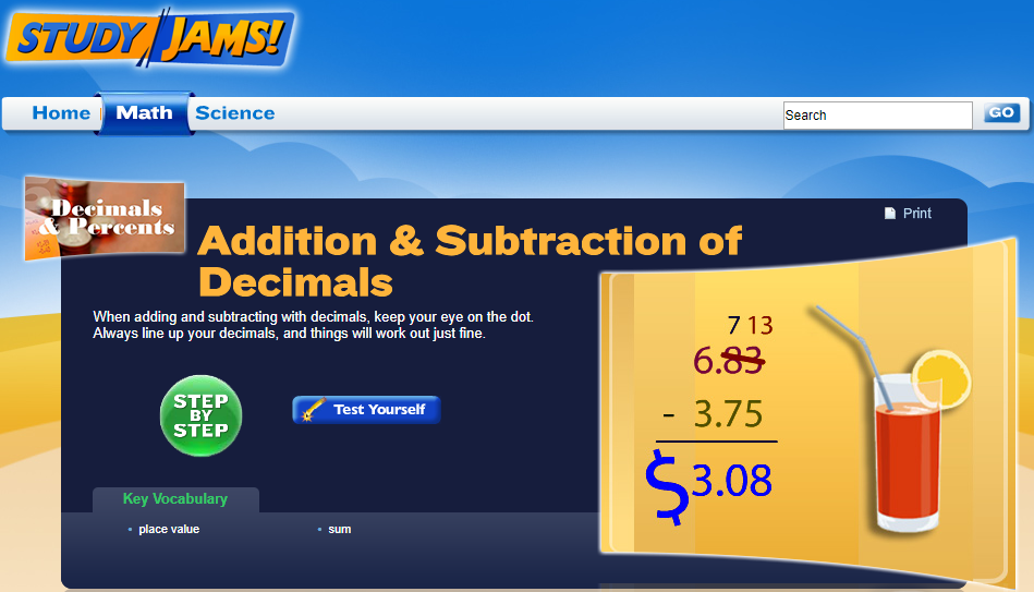 Study Jams! Addition &amp; Subtraction of Decimals Interactive