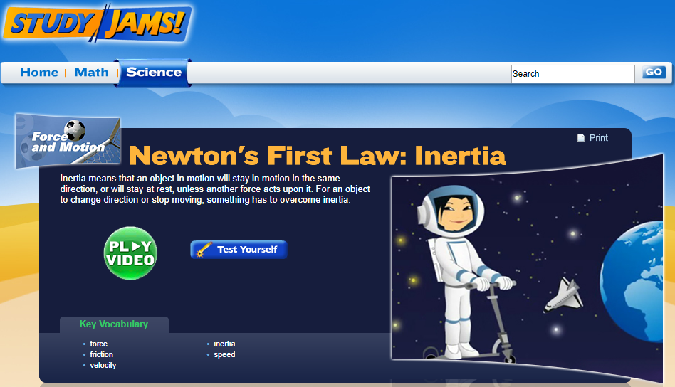 Study Jams! Newton's First Law: Inertia Interactive