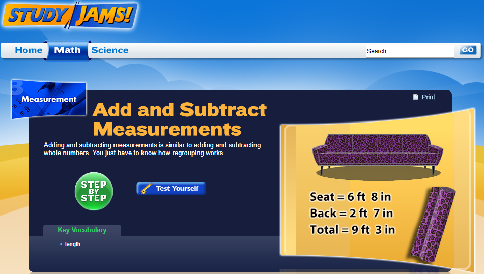 Study Jams! Add &amp; Subtract Measurements Interactive