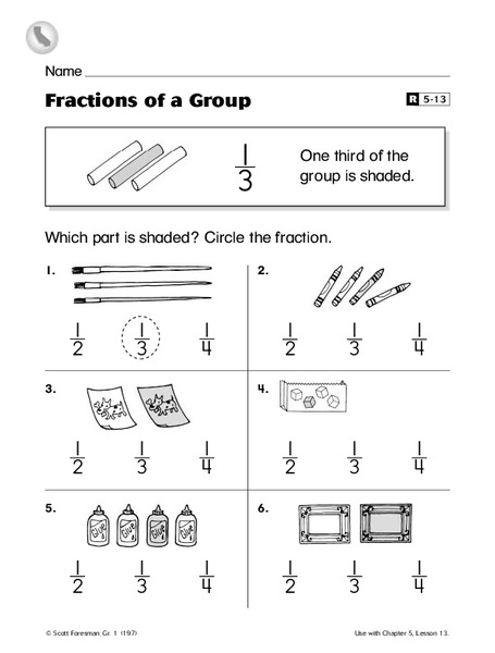 Fractions of a Group Worksheet