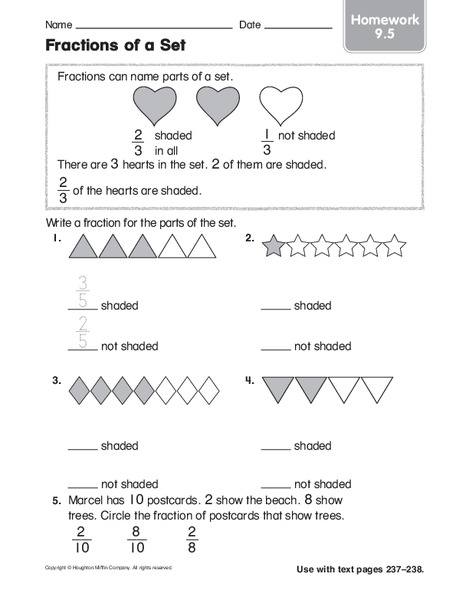 Fractions of a Set Worksheet