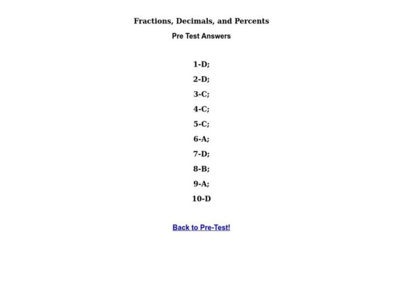 Fractions, Decimals, and Percents Interactive