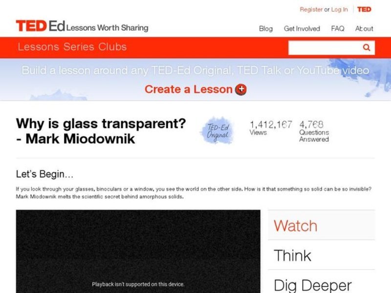 Why is Glass Transparent? Instructional Video