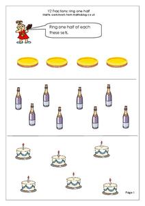 Fractions: 1/2 Worksheet