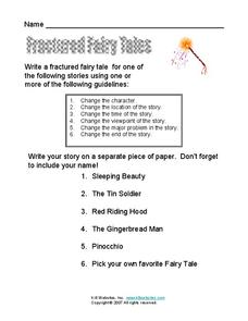 Fractured Fairy Tales Worksheet